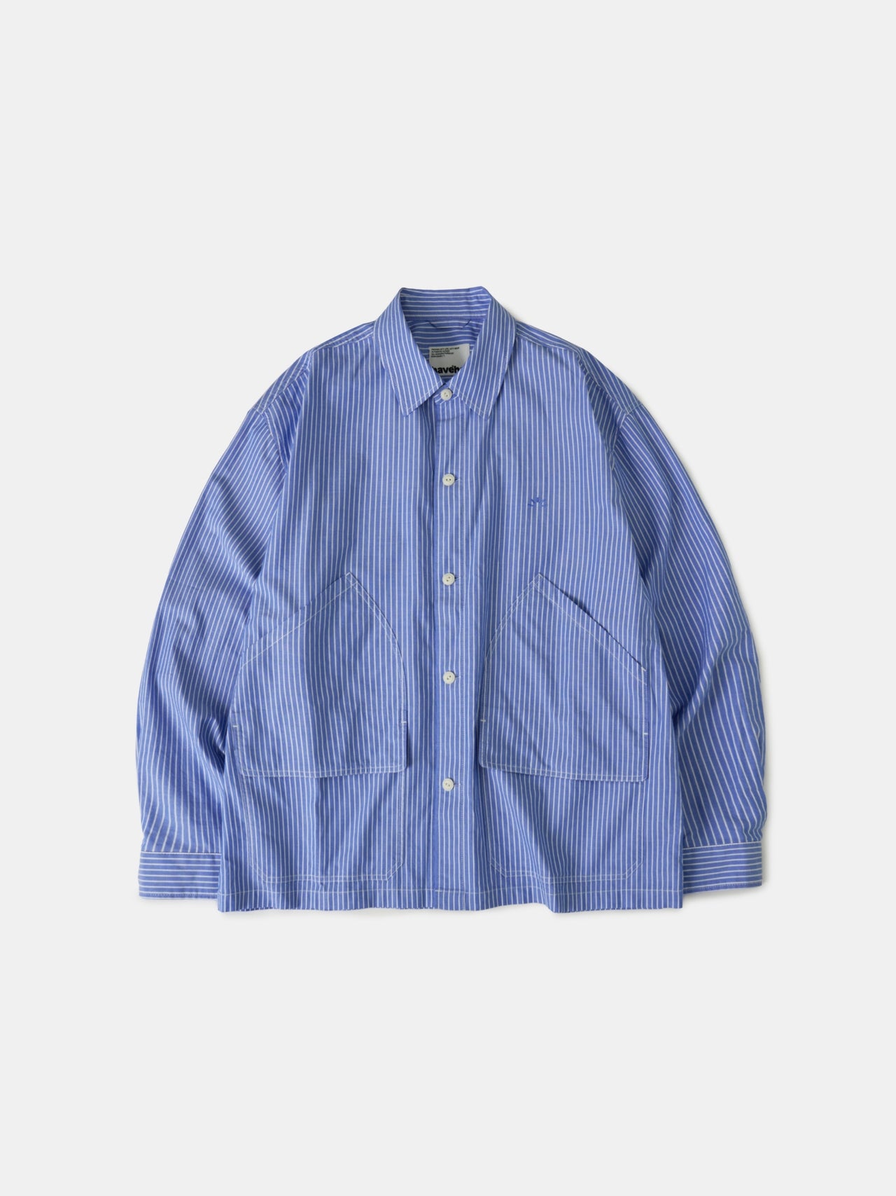 Field Pocket Shirt Jacket (Stripe Blue)