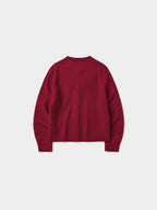 Soft Wool Round Cardigan (Red)