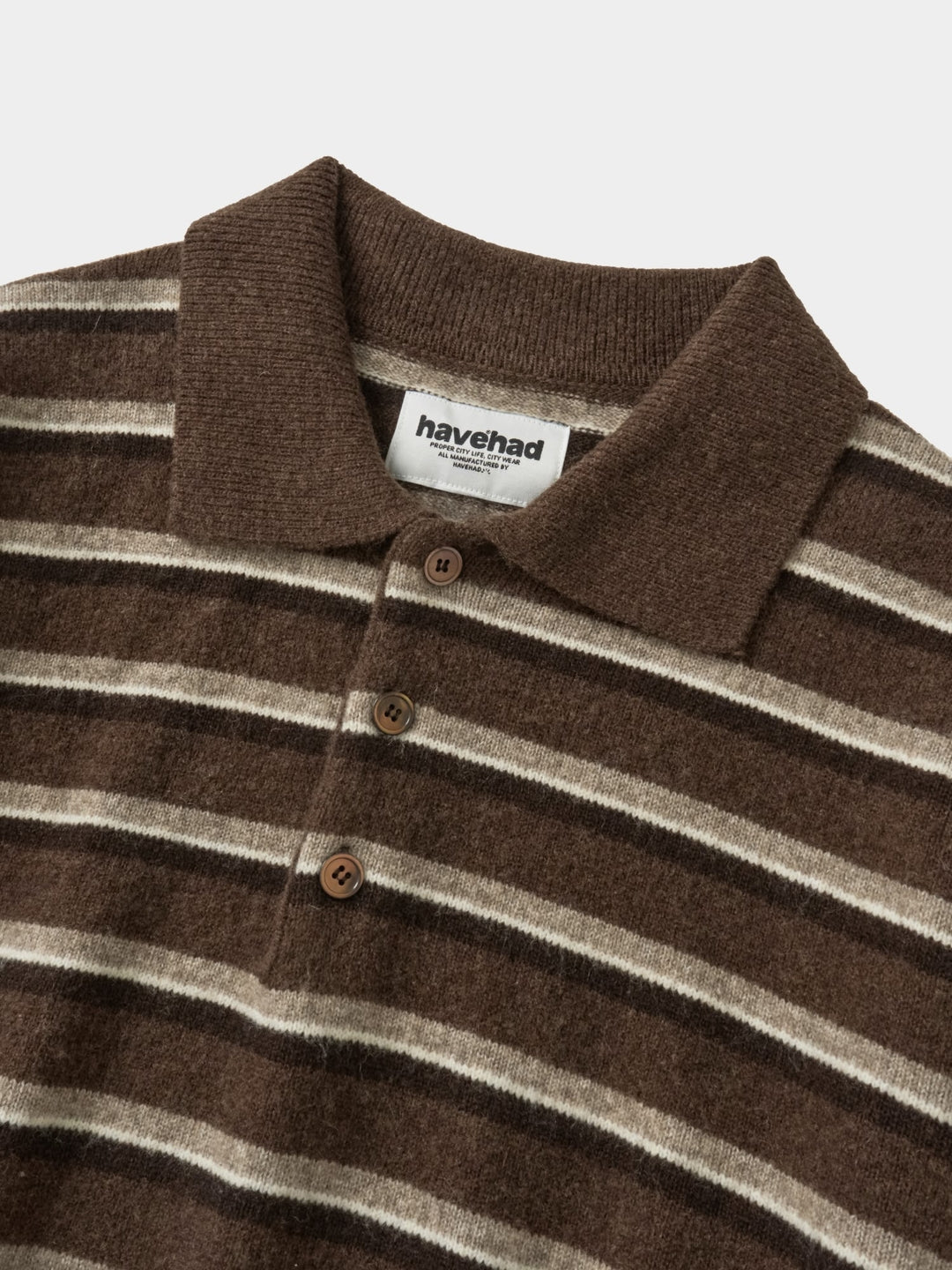 Classic Stripe Collar Knit (Stripe Brown)