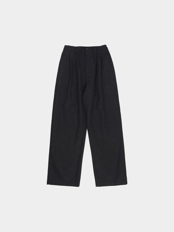 City Wool Pin-tuck Trouser (Charcoal)