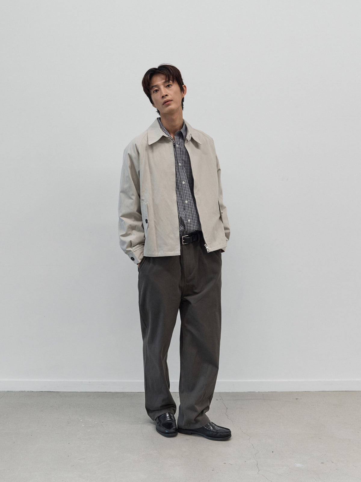Glen Cotton Drizzler Jacket (Beige)