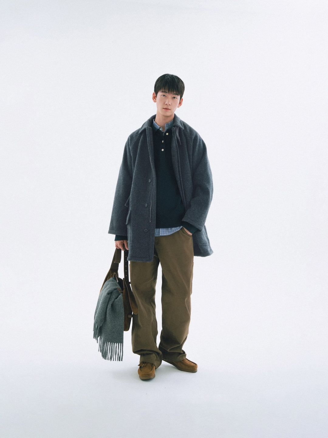 City Wool Half Coat (Charcoal)