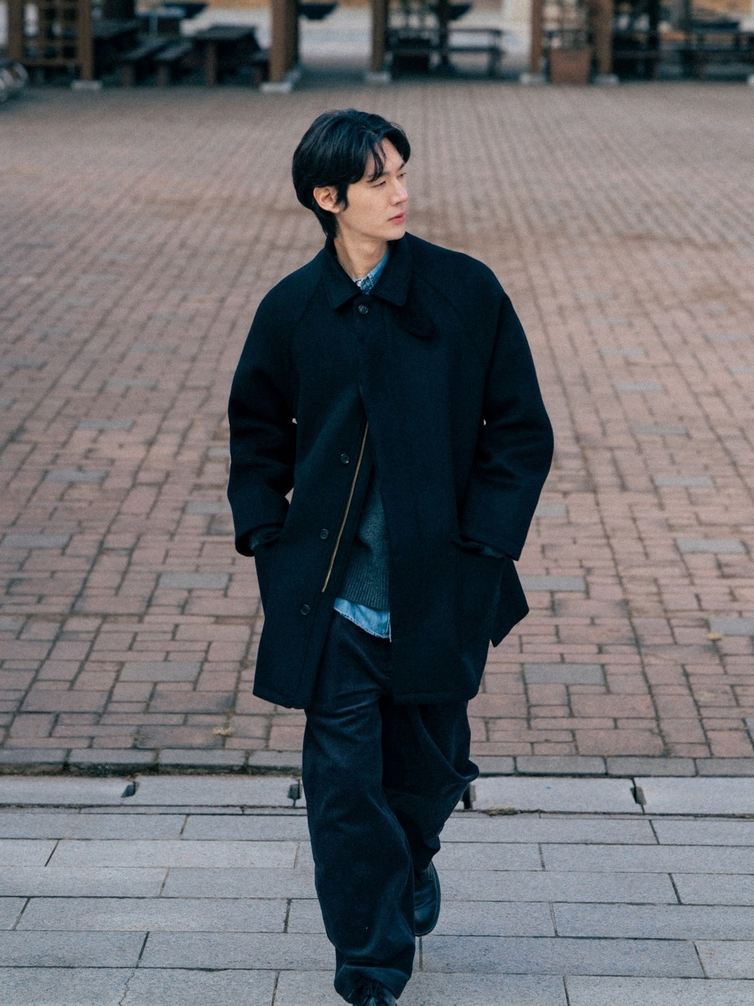 City Wool Half Coat (Navy)