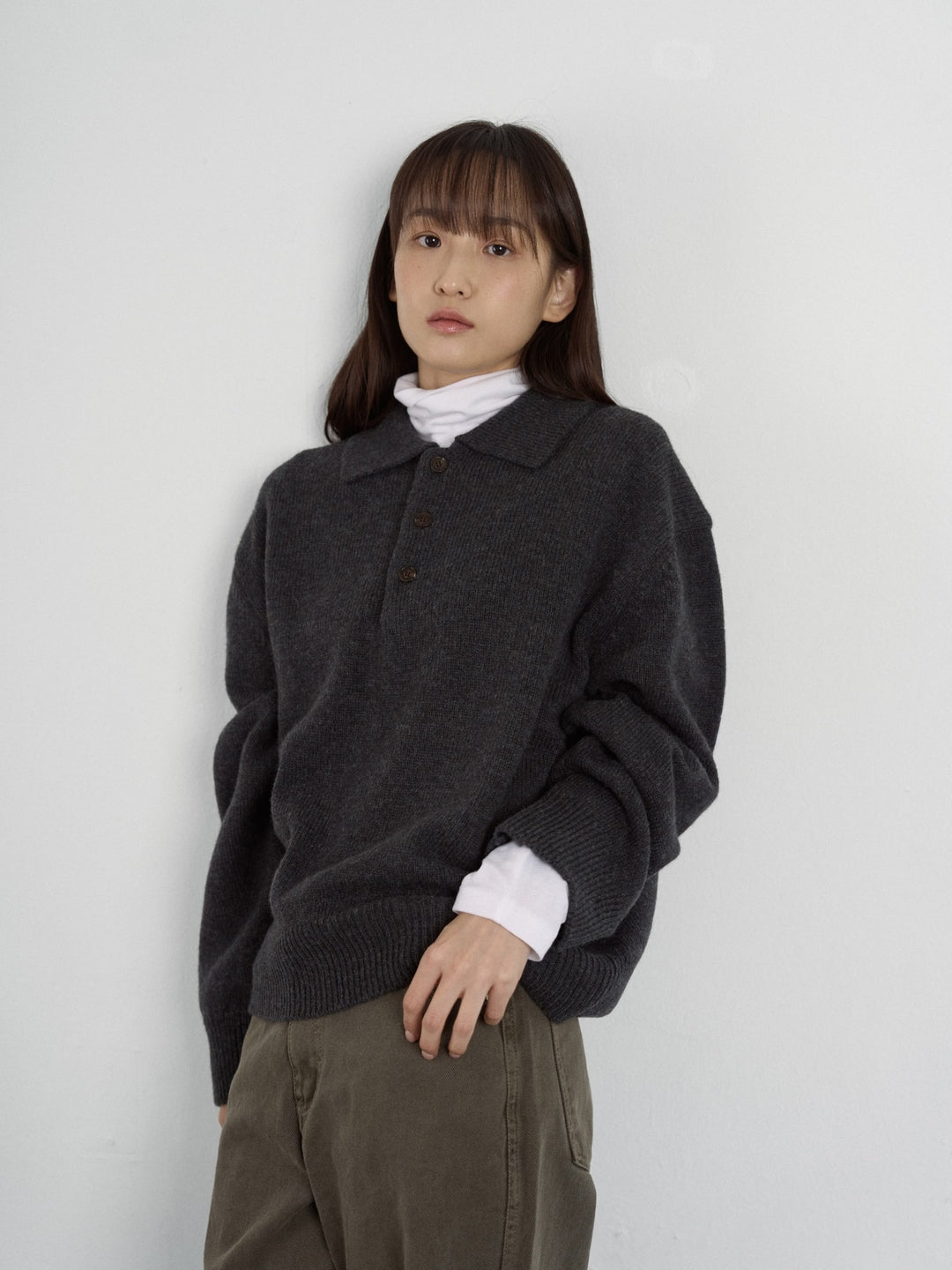 Essential Mock Neck Tee (Ivory)