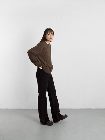 Flare Corduroy Pants (Black)