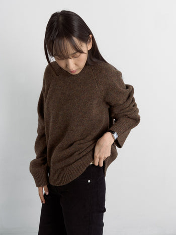Shaggy Dog Round Knit (Brown)