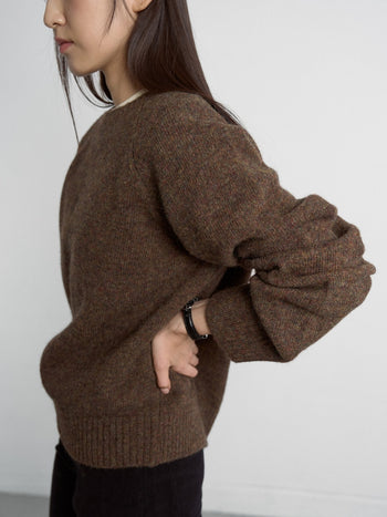 Shaggy Dog Round Knit (Brown)
