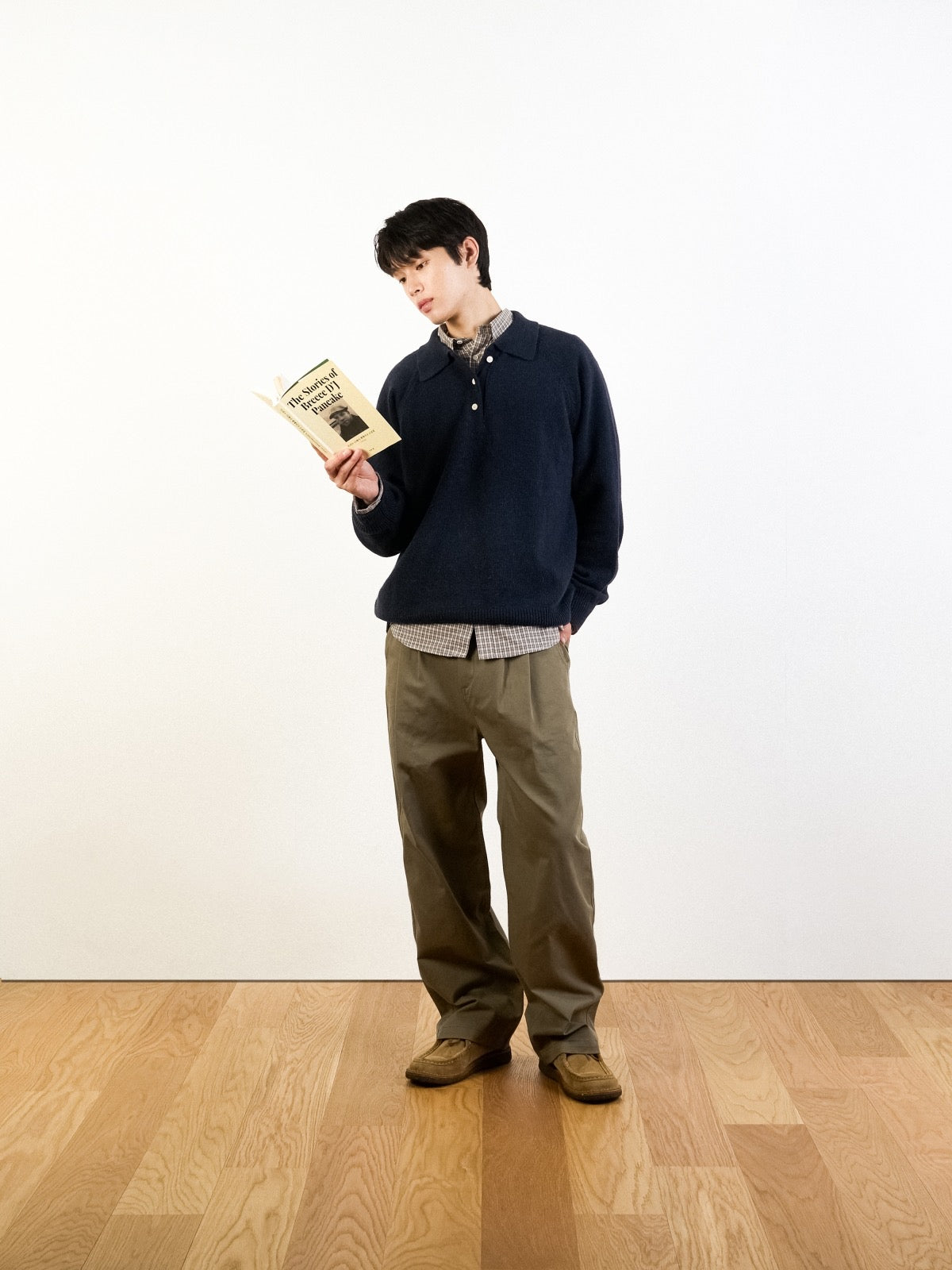 Yak Wool Collar Knit (Navy)