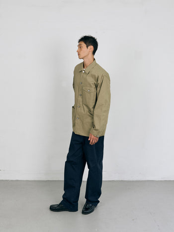 Twill Cotton Chore Jacket (Light Khaki)