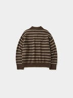 Classic Stripe Collar Knit (Stripe Brown)