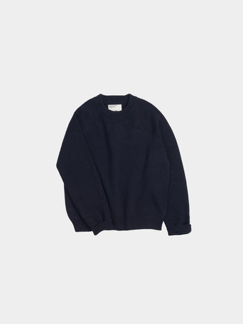Yak Wool Crewneck Sweater (Navy)