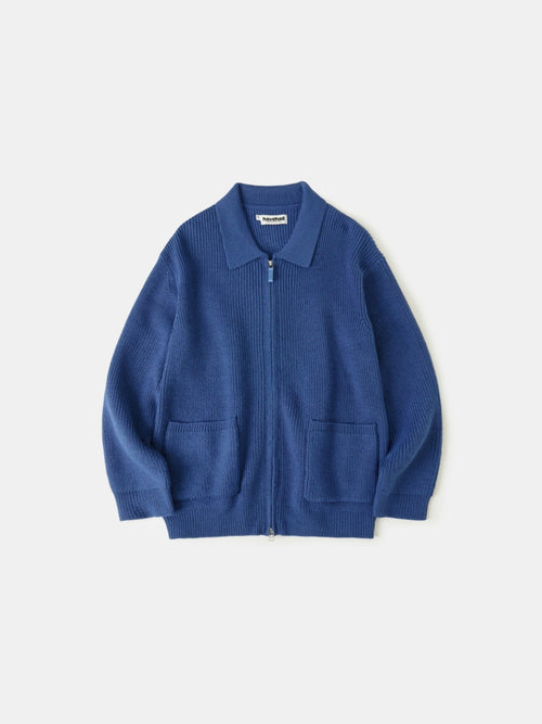 2way Zip-up Cardigan (Blue)