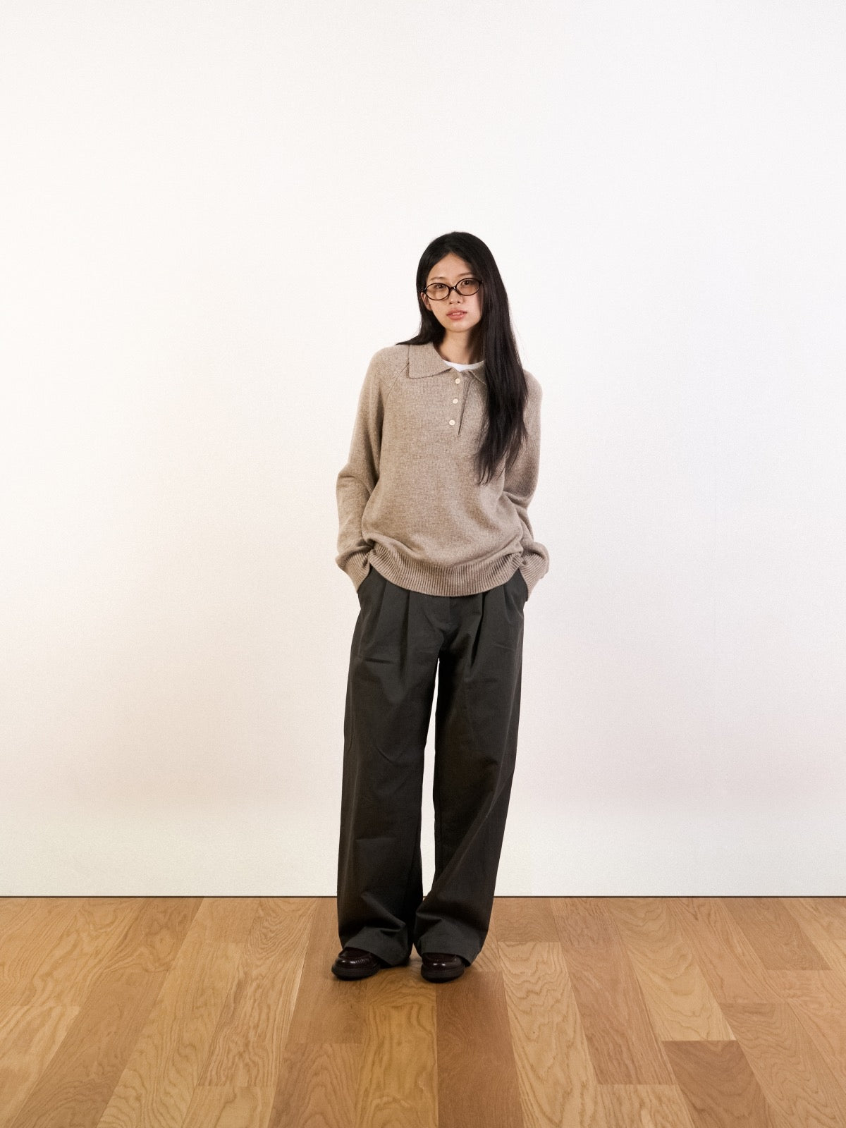 Yak Wool Collar Knit (Navy)