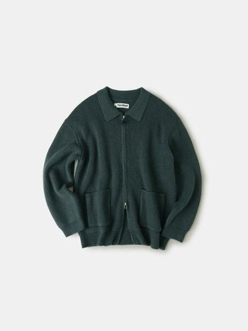2way Zip-up Cardigan (Blue Green)