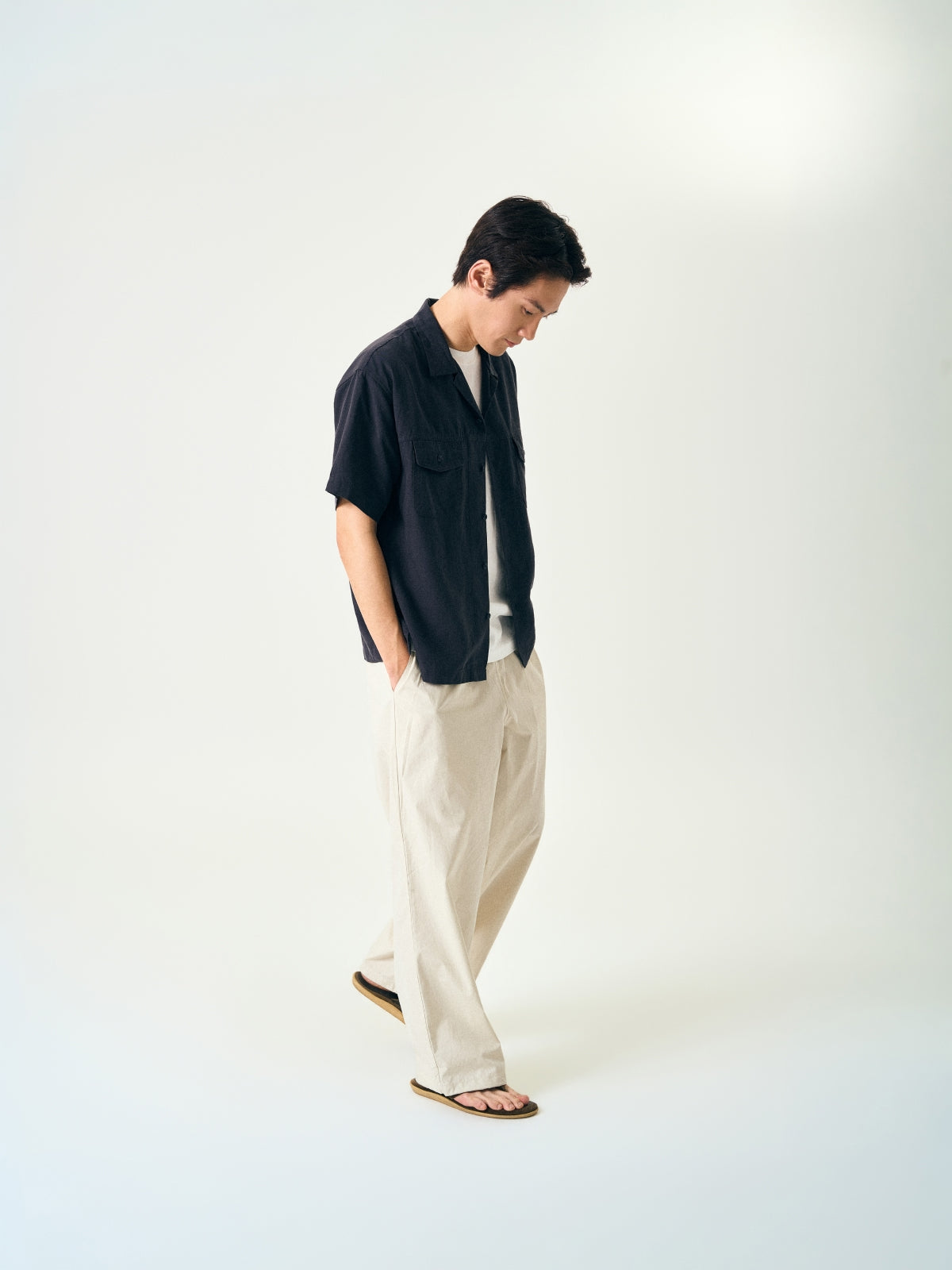 Double Pocket Slub Shirts (Brown)