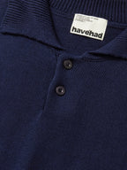 Airy Cotton Collar Knit (Navy)