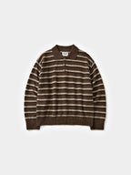 Classic Stripe Collar Knit (Stripe Brown)