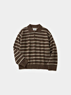Classic Stripe Collar Knit (Stripe Brown)