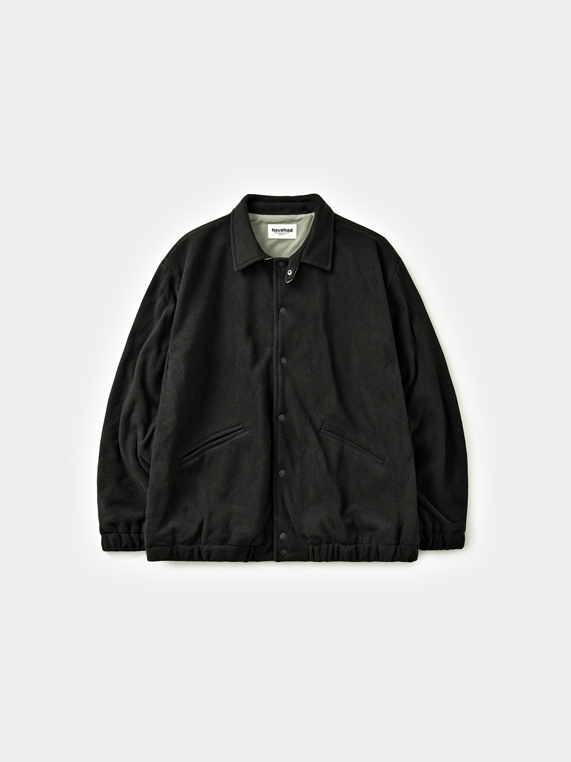 Two-tone Strap Fleece Jacket (Black)