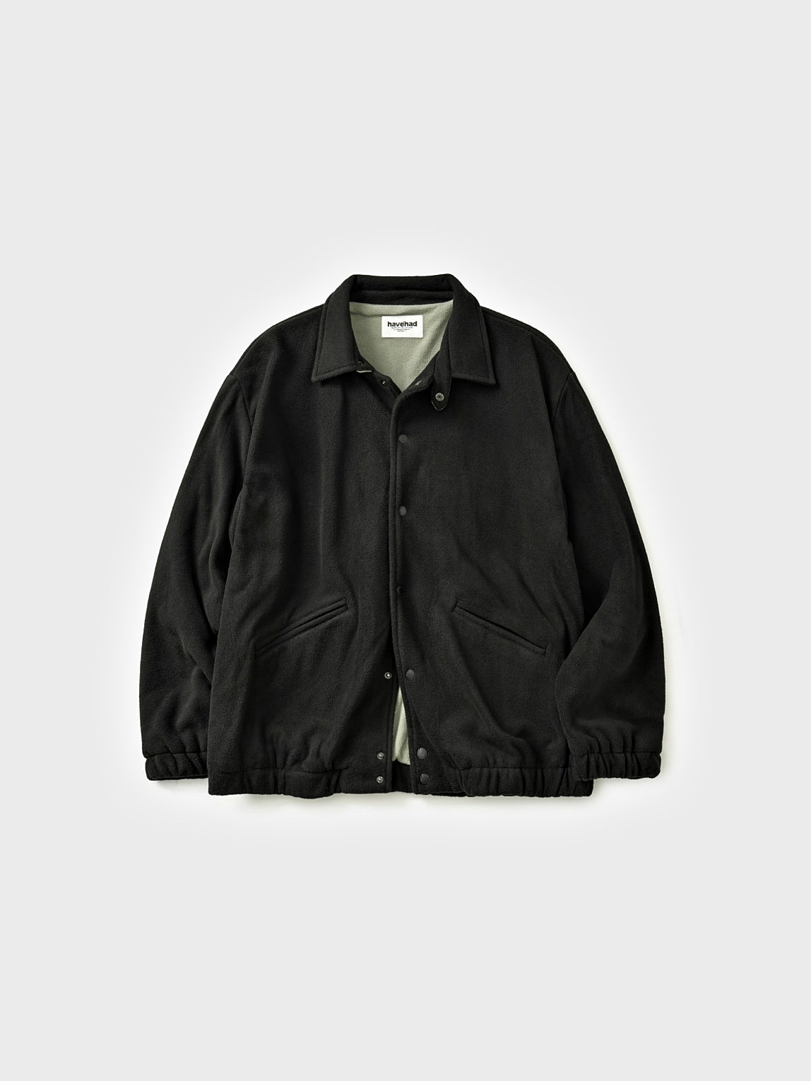 Two-tone Strap Fleece Jacket (Black)