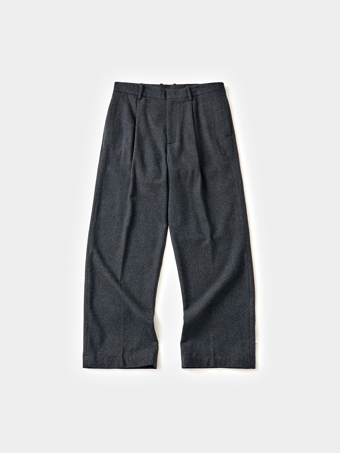 City Light Wool Pin-tuck Trouser (Charcoal)