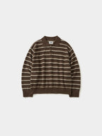 Classic Stripe Collar Knit (Stripe Brown)