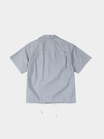 Window Check Open Collar Shirts (Light Blue)