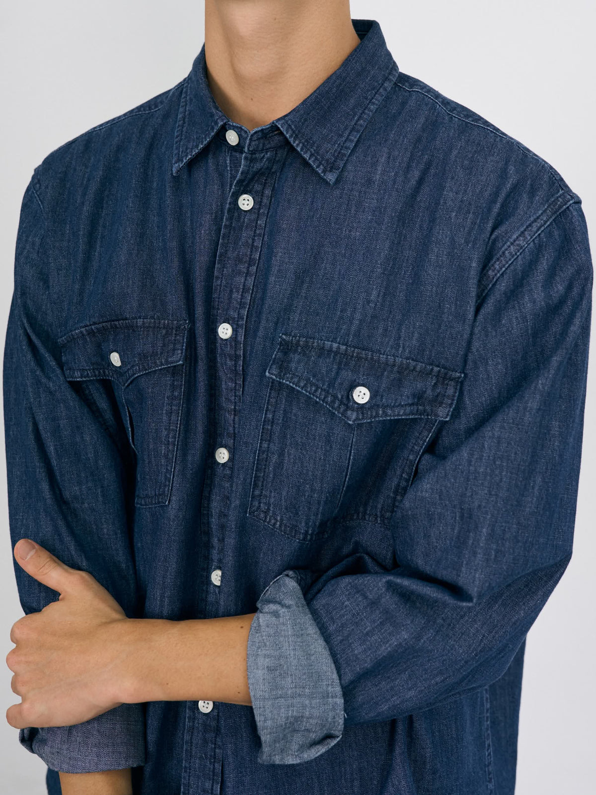 Double Pocket Denim Shirts (Denim Navy)