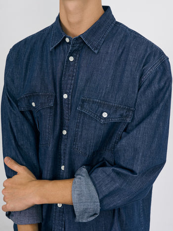 Double Pocket Denim Shirts (Denim Navy)