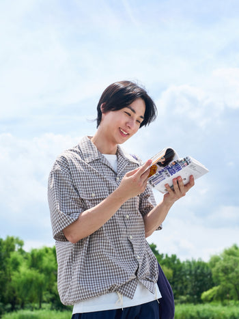 Window Check Open Collar Shirts (Brown)