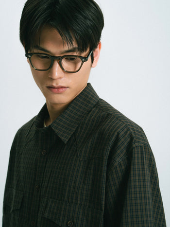 Classic Check Western Shirts (Olive Green)
