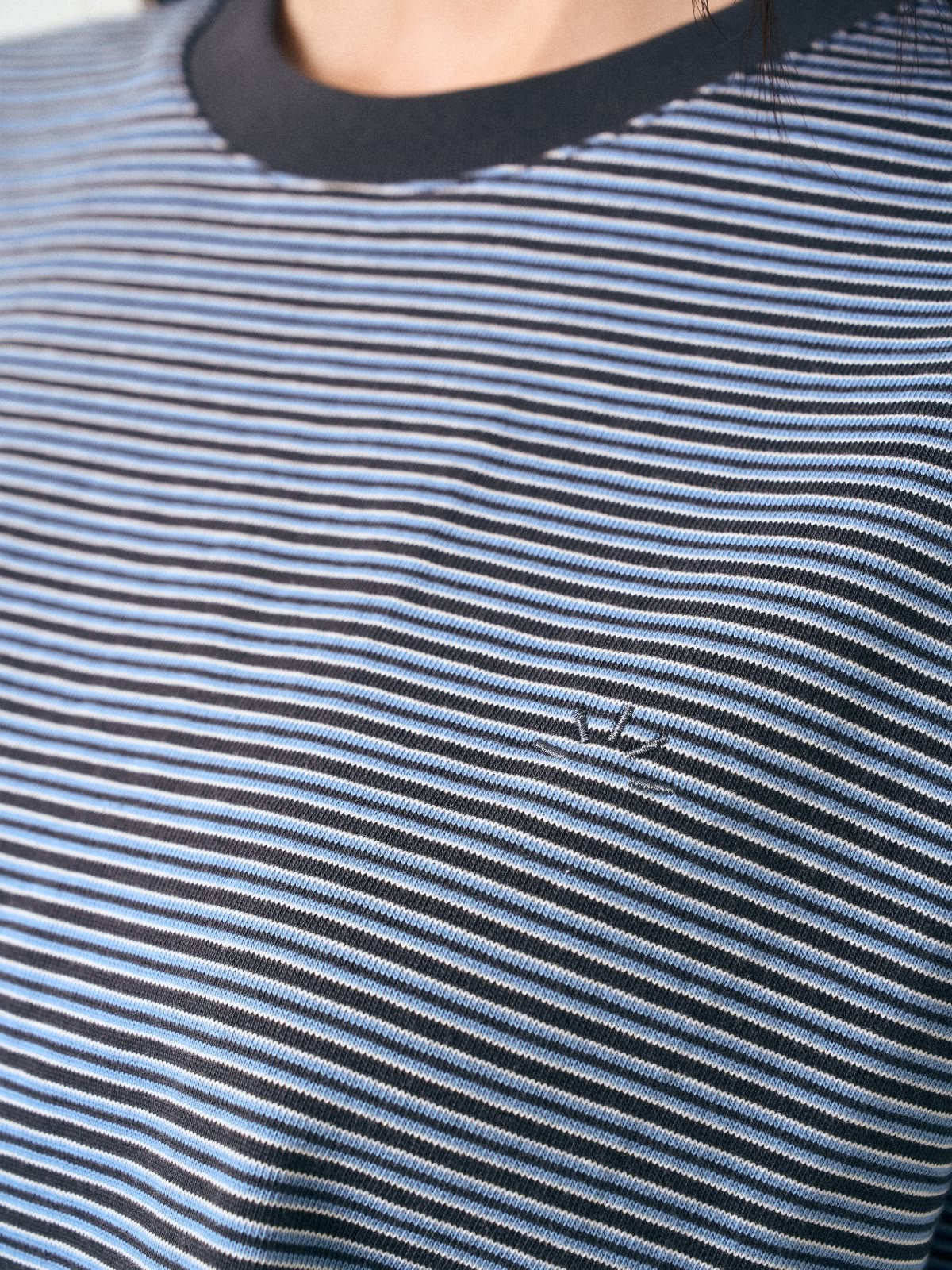 Relaxed Half Stripe String Tee (Stripe Charcoal)