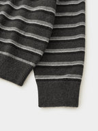 Classic Stripe Collar Knit (Stripe Gray)