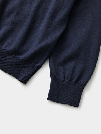 Daily Wool Round Cardigan (Navy)