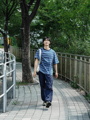 Light Cargo String Pants (Navy)