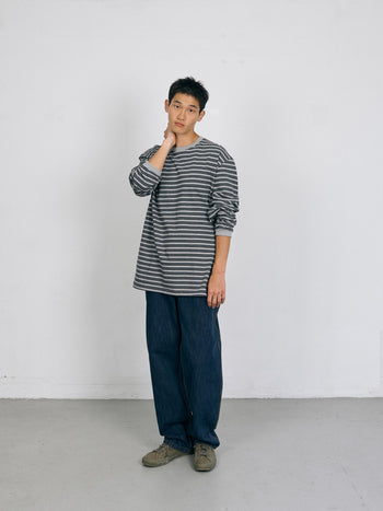 Stripe Long Sleeve Tee (Stripe Charcoal)