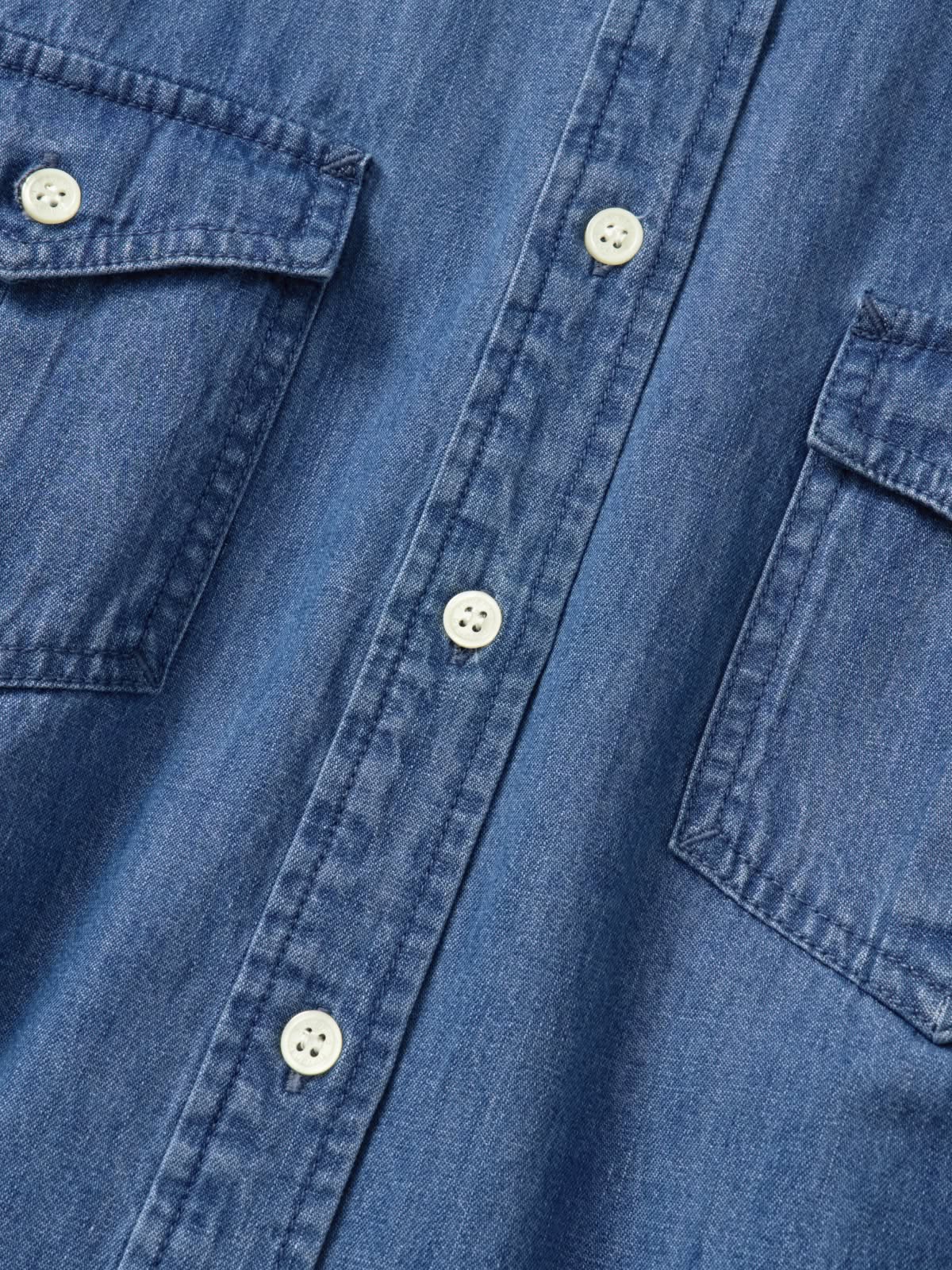 Double Pocket Denim Shirts (Denim Blue)