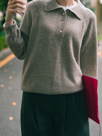 Yak Wool Collar Knit (Beige)