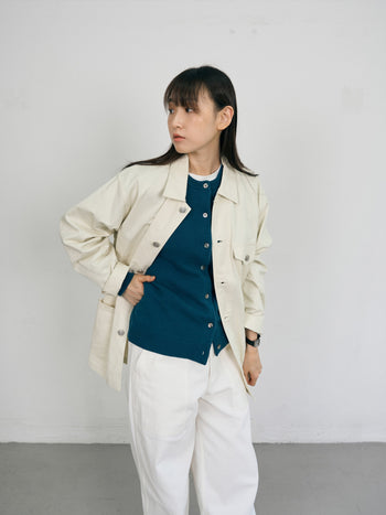 Twill Cotton Chore Jacket (Ecru)