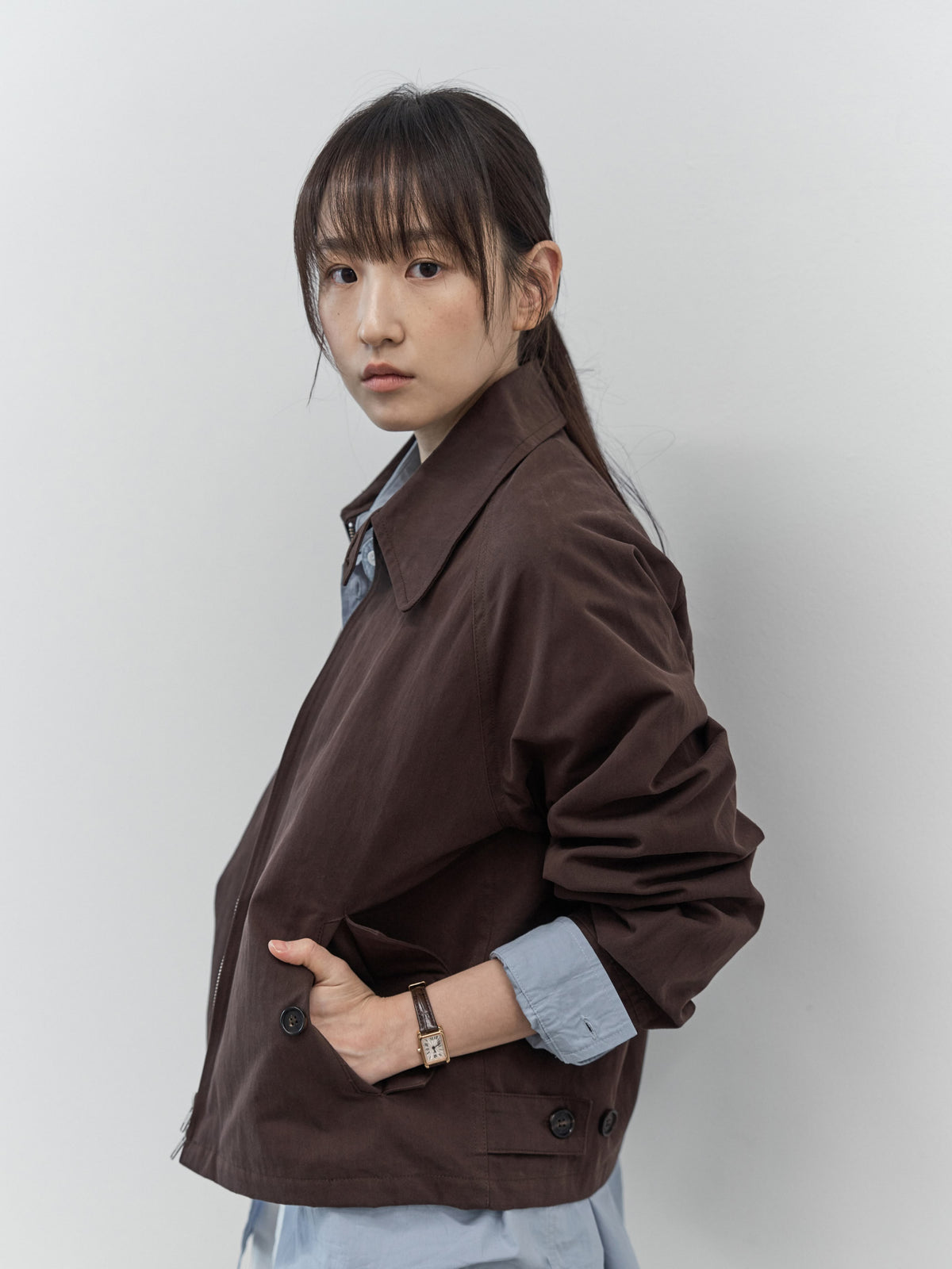 Glen Cotton Drizzler Jacket (Brown)