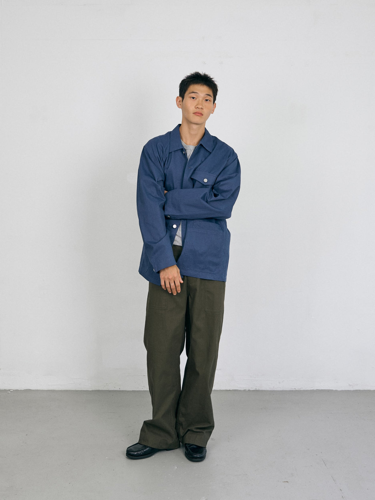 Twill Cotton Chore Jacket (Blue)