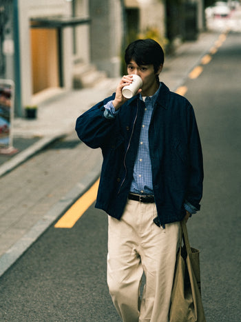 Washed Pocket Utility Jacket (Brown)