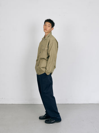 Twill Cotton Chore Jacket (Light Khaki)