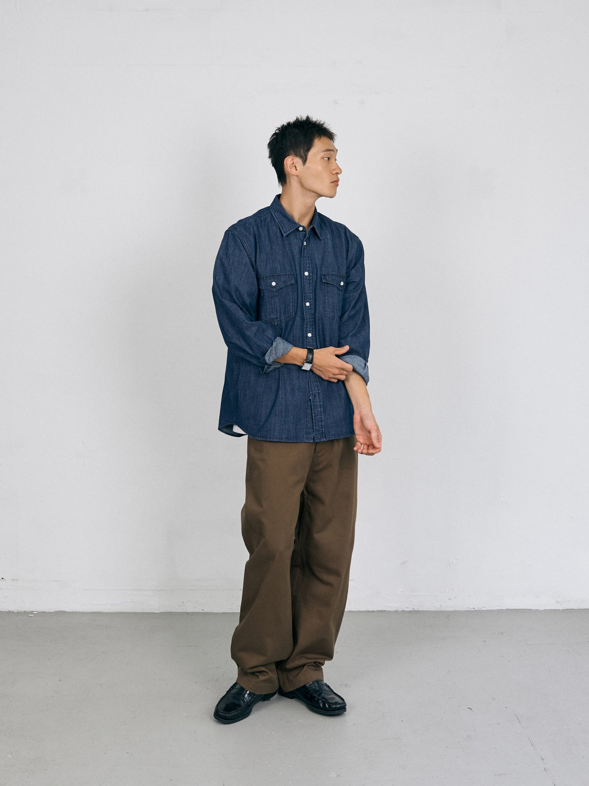 Double Pocket Denim Shirts (Denim Navy)