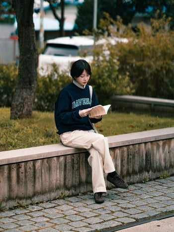 Classic Slab Logo Sweatshirts (Navy)