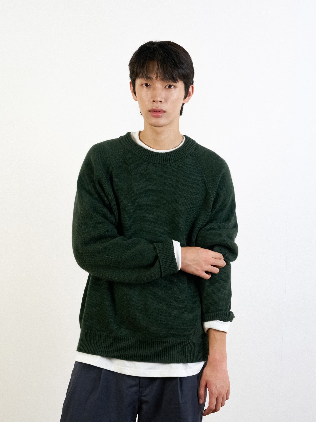 Yak Wool Crewneck Sweater (Navy)