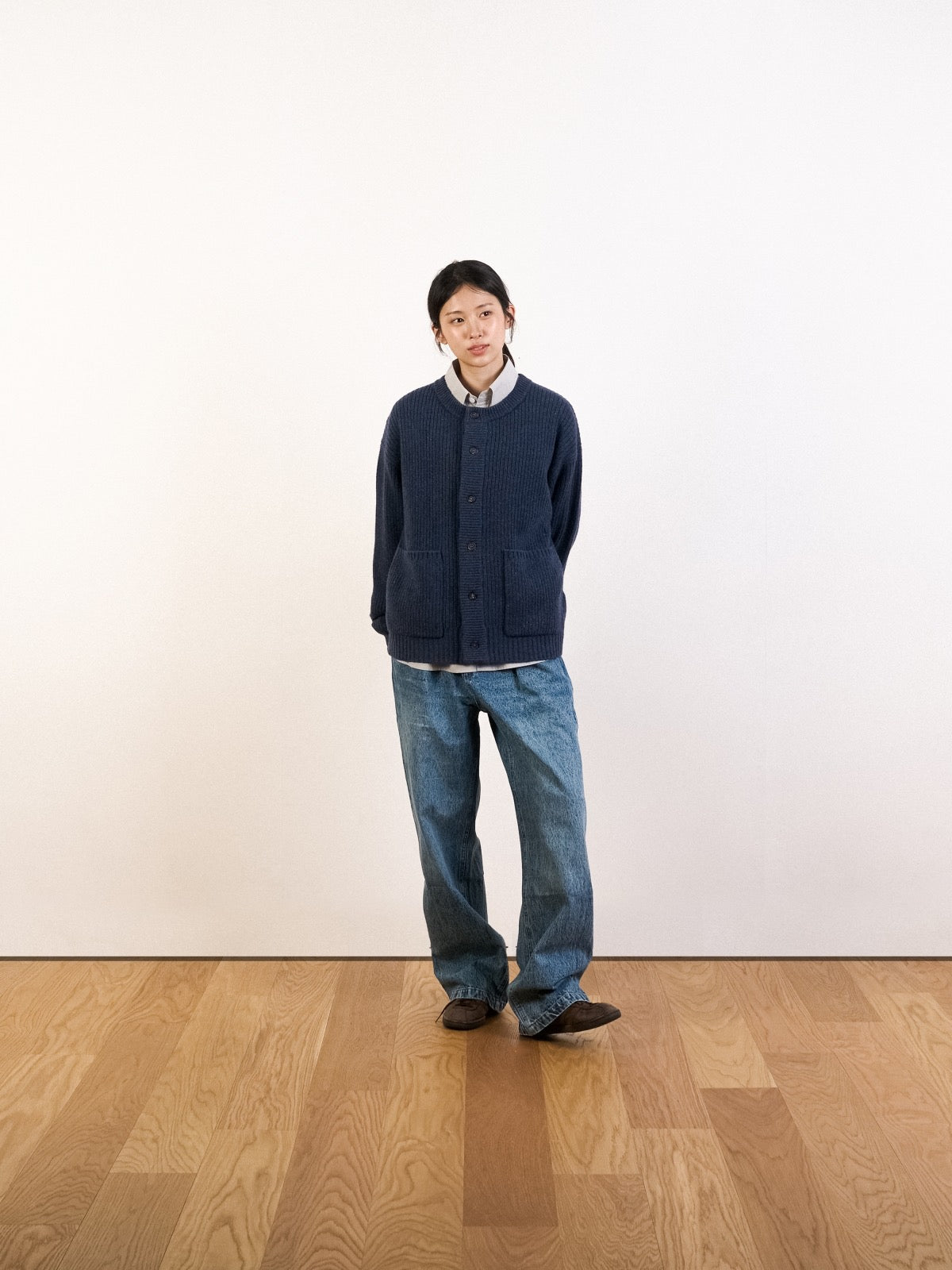 Daily Fine Wool Cardigan (Charcoal)