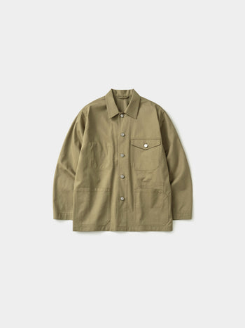 Twill Cotton Chore Jacket (Light Khaki)