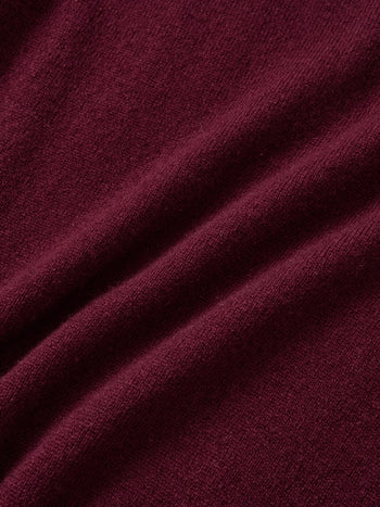 Layered Wool Round Knit (Burgundy-Pink)