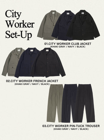 25ss City Worker Club Jacket - Soft Navy | A1 (M)